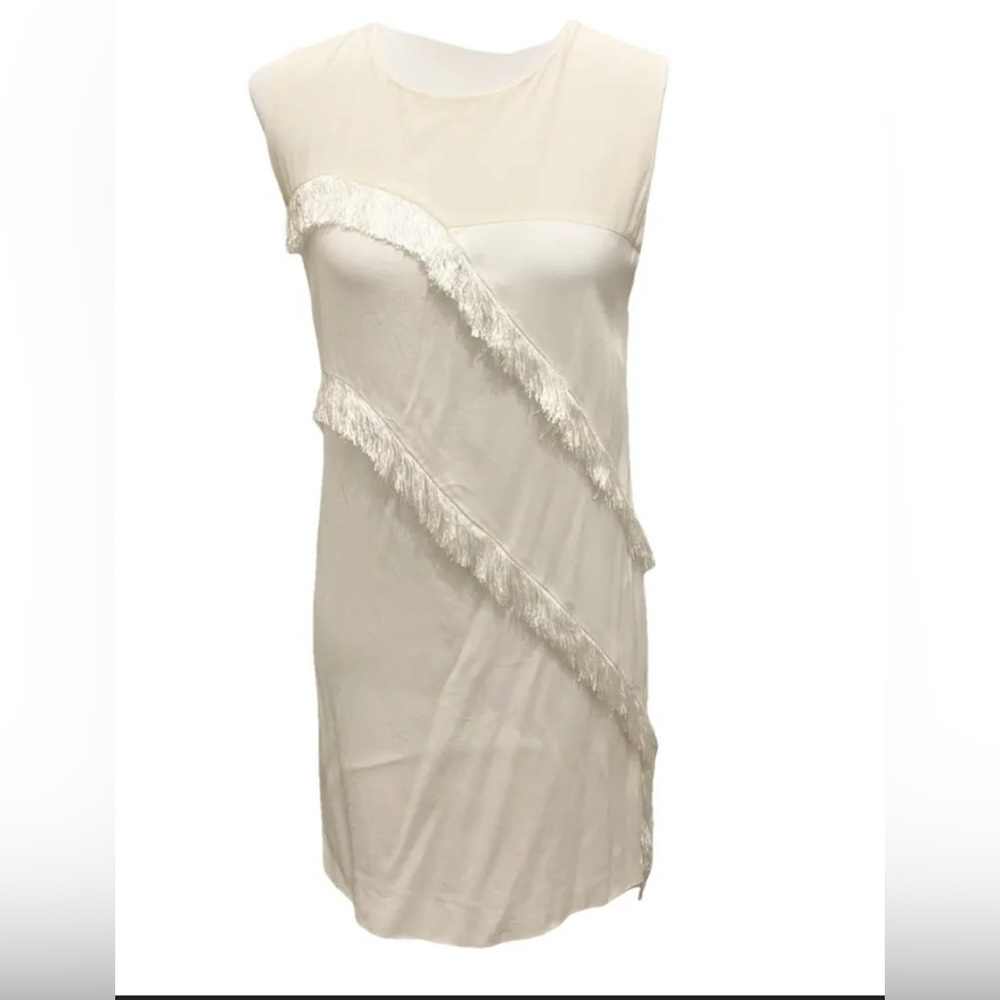 Sandro White/Cream Paris Rosalbla Fringe Tassel Mini Dress Size 1